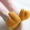 Women Socks Harajuku Two Finger Combed Cotton Couple Breathable Toe Men Non-slip Invisible Low Cut Boat