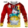 Heren Hoodies Kerst 3D Hoodie Men/vrouwen Druk sweatshirts Santa Claus grappig shirt bedrukt Harajuku pullover Oversized