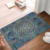 Halılar Lotus Mandala Halı Ön Kapı Mat Anti-Slip Su Geçirmez Kutsal Geometri Meditasyon Kaplama Zemin Banyo Halı