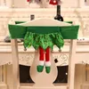 Stoelhoezen kerst Santa Back Dining Cover voor Kerstmis Banquet Decor Sashes