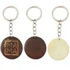 Holiday Party Mother's Day Gift Diy Blank Mama Wood Key Chain Round Car Pendant Dh660