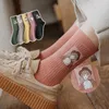 Women Socks Cute Girl Print Art Harajuku Kawaii Abstract Oil Painting Korean Funny Personality Creative Sokken