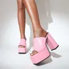 Sandali 2022 estate di lusso delle donne slippres scarpe peep toe piattaforma moda vacanza signore grosso tacco alto sandalo scarpe donna T221209