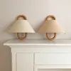 Wall Lamps Original Beech Solid Wood Lamp Retro Wabi-sabi Wind Porch Bedroom Bedside Atmosphere Living Room Net Red Homestay