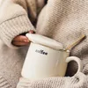 Muggar nordisk stil som säljer enkel spår guld kaffekopp mjölk keramisk vanlig ins vattenuppsättning koppar med lock