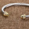 Bangle Silver ed Cuff Bangle Fashion Men Armband Charm Armband Hook 5mm Wire Woman Designer Kabel Mens smycken Exquisite S253H