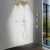 Luxury Bathroo 40X40CM Rain Mist Temperature Controlled Colorful Rain LED Shower Head With Digital Display function