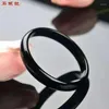 Bangle 56-65mm Natural Black Latin Agate Chalcedony Jade Gem Armband