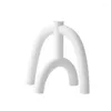 Candle Holders Nordic White Ceramic Candlestick Modern Minimalist Abstract Geometric Stand Tealight Holder Home Decoration