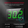 SNDWAY WALL 장착 사운드 레벨 미터 녹색 표시등 30-130 DB 디지털 노이즈 미터 USB 충전 측정 데시벨 모니터링 소음