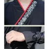 Etnische kleding Mannen Oude Chinese Hanfu Cross-Collar borduurwerk volkswerkprestaties Cosplay Cosplay Kostuum Oriental Black Swordsman Outfit