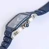 Orologi di lusso quadrati argento Cassa in acciaio inossidabile 40mm 904L Quadrante blu AsiaETA 2836 Orologio automatico impermeabile Orologi da polso da uomo di moda