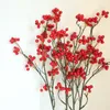 Decorative Flowers Foam Berry Fruit DIY Artificial Berries Branch Plastic Fake Leaf Red Plant For Home Decor