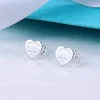 Designer Heart Earring Femmes Rose Stud Couple de flanelle Sac en acier inoxydable 10 mm d'épaisseur de bijoux de luxe