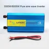 Pure Sine Wave Power Inverter 6000W Converter DC 12V/24V TO AC 220V 50Hz/60Hz LED Display Remote Control Adapter Transformer