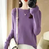 Women's Sweaters Spring And Autumn Fashion Women's Pullover Versatile Round Collar Knitted Loose Bottoming Shirt Long Sleeve Solid Color