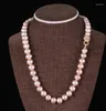 Catene moda autentica 10-11 mm bianco nero rosa multicolore collana di perle d'acqua dolce coltivate rotonde 18 "36"