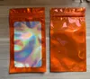 Mylar Bags Resealable Holographic Packaging Pouch Bag With Clear Window 6x10cm