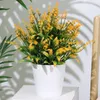 Decoratieve bloemen Lavendel Pot Artificial Green Plants Wedding Party Huis Keuken Desk Bureau Hoogteel Arrangement Decor