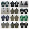 Maglia da calcio da uomo 1 Jalen Hurts 11 A.J. Marrone 20 Brian Dawkins Oliva Saluto al servizio USMC Girare indietro l'orologio Vapor Color Rush Tutto cucito Nero Verde Bianco Uniforme