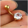 Nombril Bell Button Rings 14G Belly Ring Mix 3 Style 24PcsLot Clear Zircon Femme Body Piercing Jewlry Star Dangle Gauge Pour Fille Dr5441122