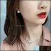 Stud 100 Echte 925 Sterling Sier -oorbellen voor vrouwen Korea Japan Ins Irregar Barok Pearl Earring Sieraden YME752 Drop levering OTEU7