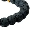 ストランドTumbeelluwa 8mm Lava Rock Stone Bracelet Brudde Prayers Beads Essential Oil Diffuser Strettent