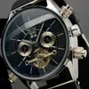 Jaragar Mens Watches Top Brand Luxury Automatic Fashion Sport Watch Shark Lines Design Rubber Band Tourbillion Display Calender262d