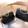 Designer 19 väskor Kvinnor Fashion Top Quality Lambskin Soft Leather Tote Purse Crossbody Metal Chain Flap Shoulder Bags Evening Handb262u