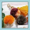 Keychains Lanyards Tassel Pompom Key Chain Fashion Charm Bag Hangen Accessoires Auto Hanger Gift Pompoms Tassels Keychain A124Z Dr Dhlyo