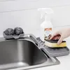 Kitchen Storage Silicone Sink Tray Soap Dish Holder With Built-in Drain Lip Countertop Scrubber Brush Sponge Bottles Organzer