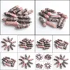 L￶sa ￤delstenar rhodonite 30x8mm hexagonal pelar chakra inga h￥lp￤rlor f￶r kvinnor m￤n mode smycken g￶r du3313 droppleverans dhfhu