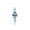Anel azul de três pedras prateada autêntica de esterlina com caixa original para jóias de casamento de pandora para mulheres meninas namorada presente CZ Anéis de noivado de diamante