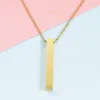Pendant Necklaces Wholesale Lots 5 Pcs Jewelry Simple Fashion European Cylindrical Necklace Mirror Stainless Steel Cuboid Women