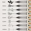 Pennarelli artistici a inchiostro impermeabile di grande capacità Pennello Penna gel Studente Scuola Pittura Linea Disegno Penne per schizzi fini nere Forniture