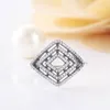 Autentisk Sterling Silver Geometric Lines Ring för Pandora Fashion Jewelry CZ Diamond Wedding Designer Rings for Women Girls With Original Box