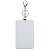 Sublimatie blanco kaarthoes met hangers Sleutelhanger PU-leer Hot Transfer Enkelzijdige bedrukking Kaarthouder Groothandel