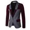 Costumes pour hommes 2022 hiver hommes Blazer mode coupe ajustée épissure à manches longues costume manteaux affaires décontracté simple bouton M-4XL