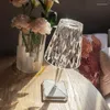 テーブルランプノルディック雰囲気のアクリルダイヤモンドランプタッチスイッチUSB充電装飾デスクライトホーム装飾ベッドサイドベッドルーム