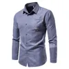 Camisas de vestido masculinas moda moda formal manga longa colar de colarinho sólido camisa masculina estilos de carga de outono alfabeto masculino casaco