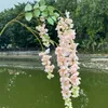 Fiori decorativi Simulazione di alta qualità Fagiolo Fiore Rattan Casa Soggiorno Pavimento Decorazione di nozze Panno di seta Piante finte artificiali