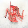 Sandals 11.5CM Fine High Heels Sandals Footwear Cross-tied Ankle Strap Sandals Stripper Women Point Toe Female Sexy Shoes Summer Party T230208