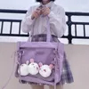 Avondtassen yuocl Harajuku kawaii ita tas 2022 Japanse jk lolita schattige schouder voor vrouwen zacht lederen grote capaciteit canvas tote shopper