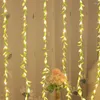 سلاسل 6x1m 400 Ivy Leaves نبات Icicle Light Outdoor Wide Window Curtain Fairy Charl