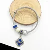 Bangle 4 Style Handmade Blue European Beads ZPB Plum Blossom Bird of Peace Handsigh Chowm Bangles Ajusta Jóias de pulseira