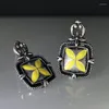 Stud Earrings Boho Vintage Yellow Flower Square Alloy Pendant Women's Party Jewelry