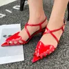 Dampumpar Buckle Strap Female Elegant Casual Outdoor Shoes Gladiator pekade Toe Heart Shaped Women Low Heels Sandaler T221209 66