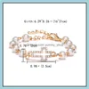 ID Identification Fashion Gold Color Moon Star Heart Infinity Charms Pearl Armelets p￤rliga f￶r kvinnor Charm Party Jewel Gift Drop Dhqie