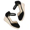 Sandalen 2021 5-9cm Sandalias Mujer Promotie Echte enkel-wrap Sandalen Sapatos Mulher Wedge Heel schoenen voor gesloten teen Wedges Ladies T221209