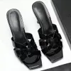 Luxus Womens High Heeled Sandals Schuhe Schnalle Sterns Sandal Summer Mode Heel Leder Sohle Frauen mit Kiste